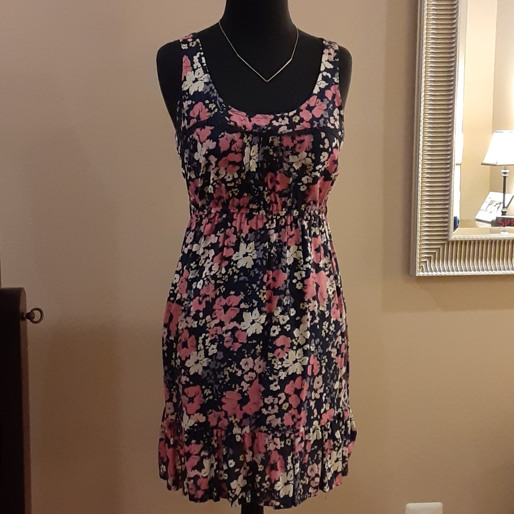 NEW flower ruffle lace trim spring summer dress